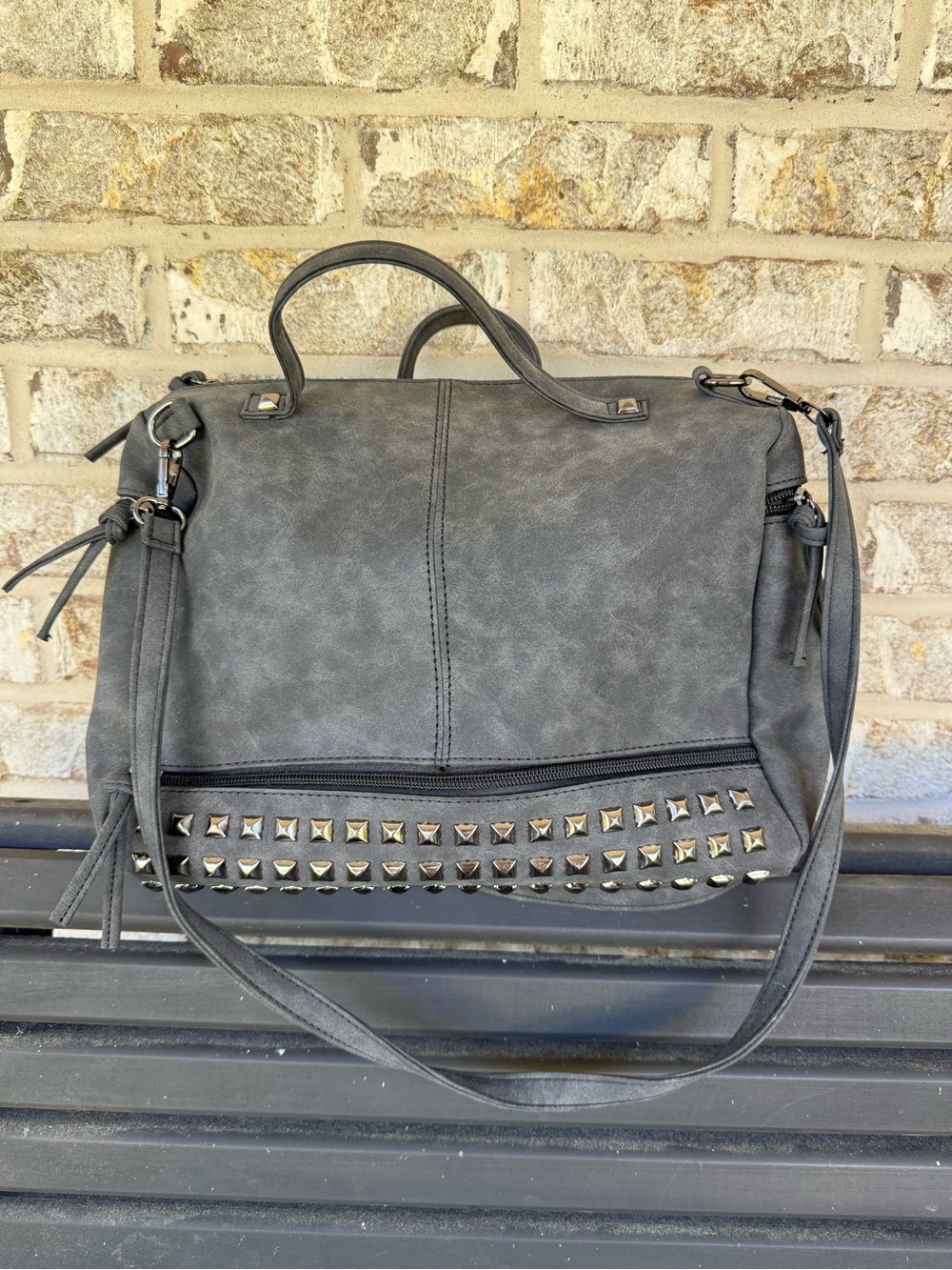 Boho Studded Gray Women’s Satchel Bag